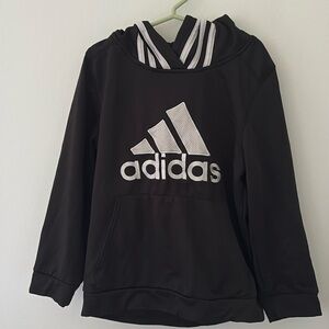 EUC Adidas boys black hoodie size 7